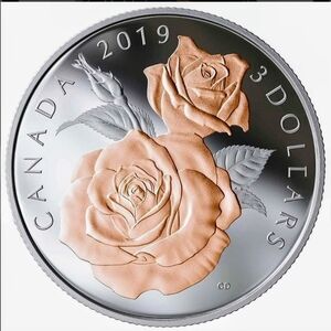 2019 Canada 3 Dollars Rose Coin .9999 Silver